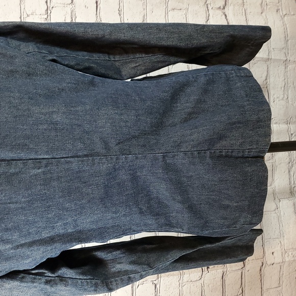DKNYpure Dark Blue Denim Jean Jacket/Blazer Size 6 EUC - Picture 10 of 12